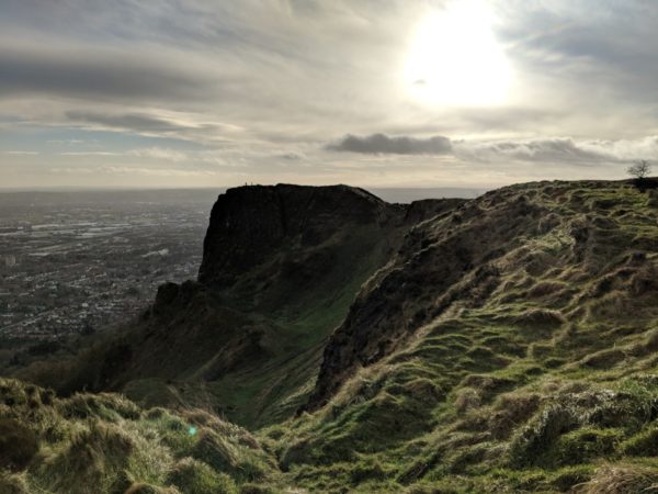 Once your local expert guide leads you to the top of Cavehill, you are rewarded with this stunning view back across to McArts Fort, with Belfast City in all its finery stretching out in the background