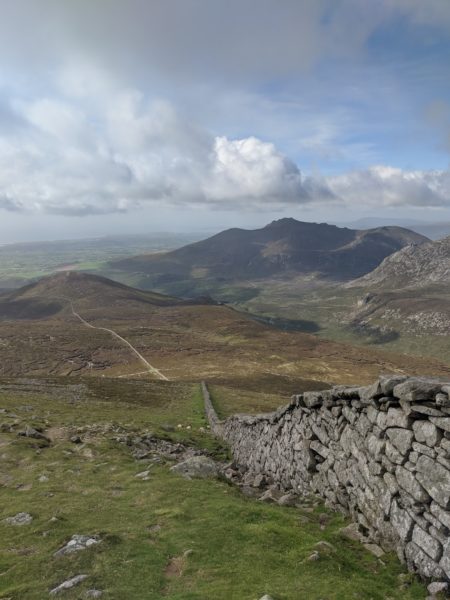 The view from just off the top of Donard back towards Slieve Binnian on the eastern edge of the Mournes