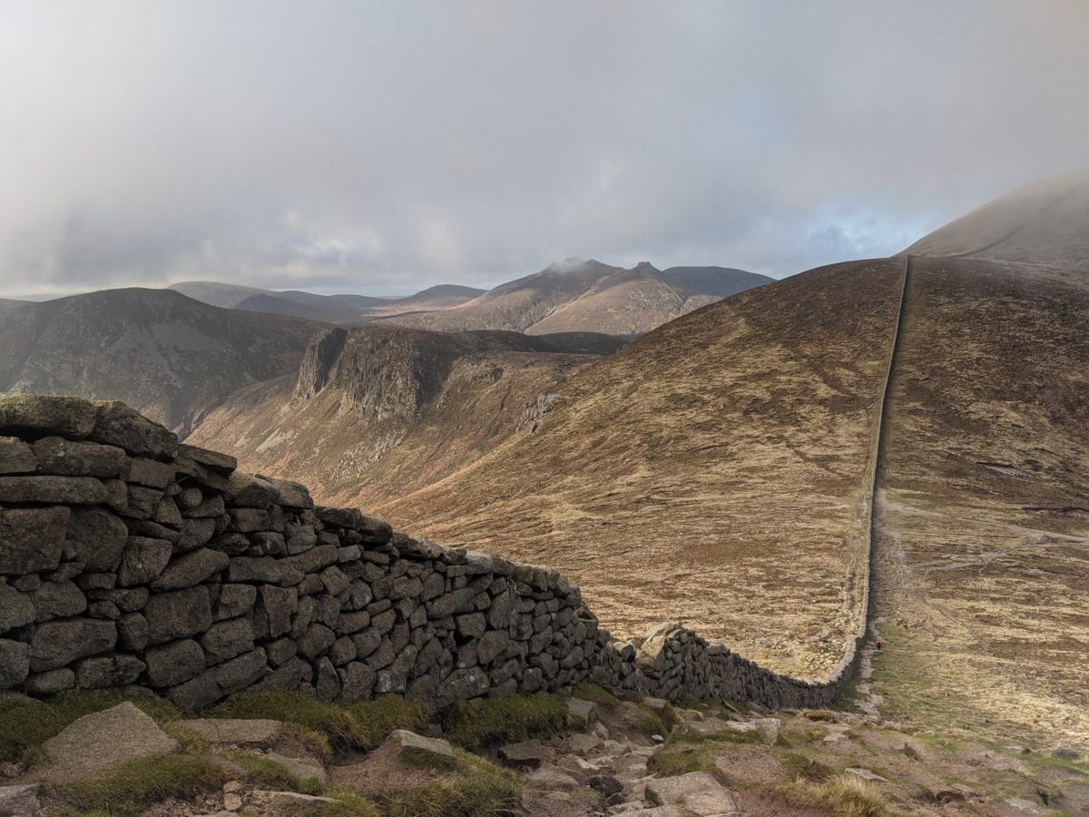 The Mourne Wall never ceases to be impressive as it wends its way straight up Slieve Commedagh