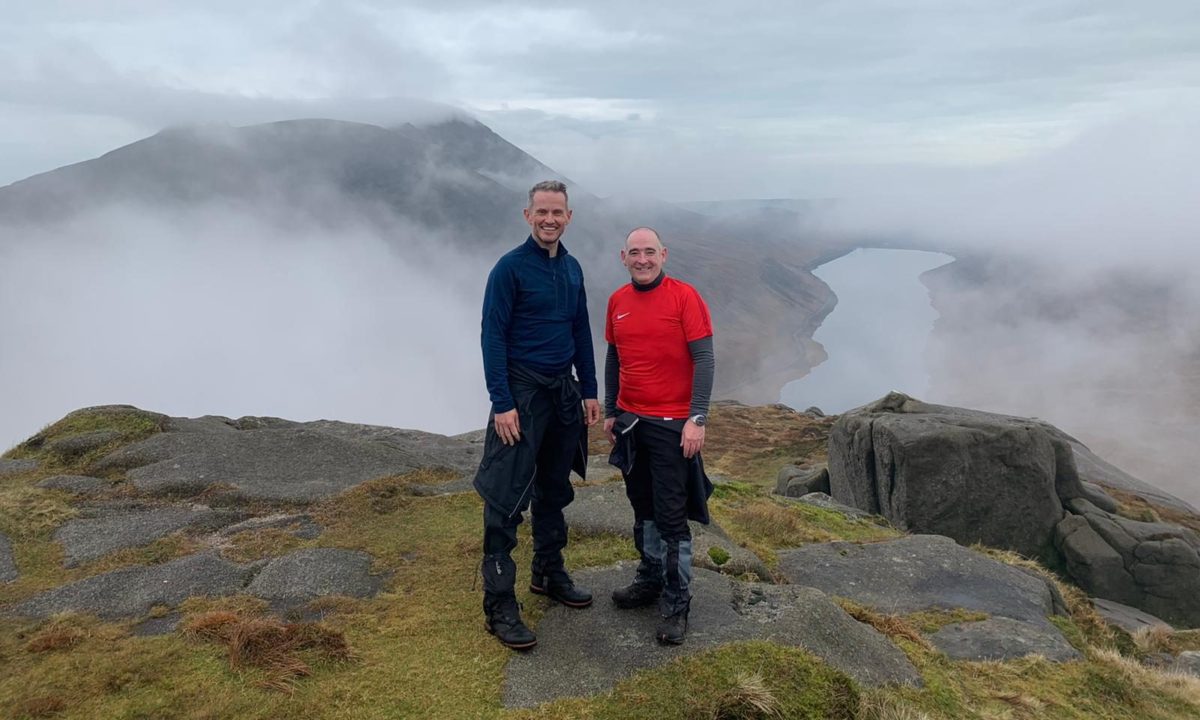 And these two are The Inside Trek - your local guides Andrew left and Michael right, seen here standing on top of Doan in the Mournes with the Silent Valley reservoir visible through the clouds below, will be responsible for all your needs when on your hiking holiday in Northern Ireland